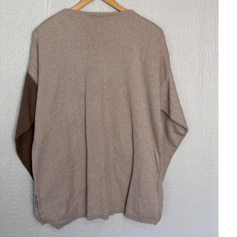 AKF New York Vintage Brown Colorblock Cotton Sweater Womens Medium Made in USA - Picture 2 of 7